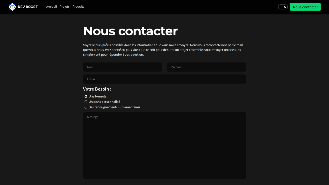 Page de contact