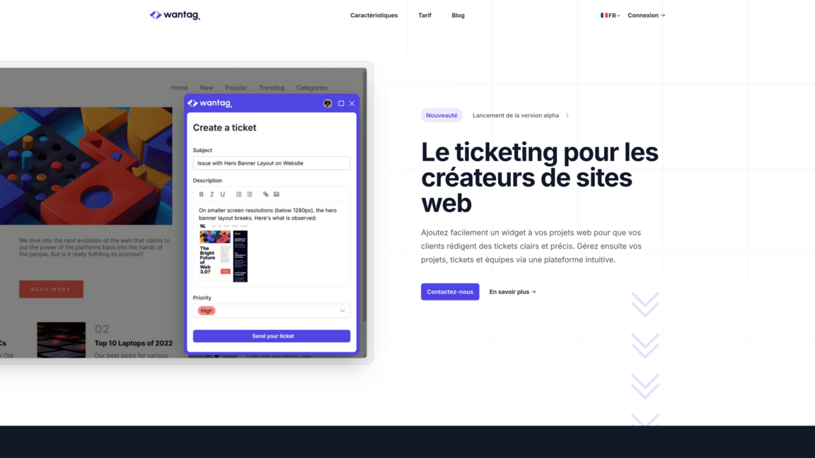 La page d'accueil