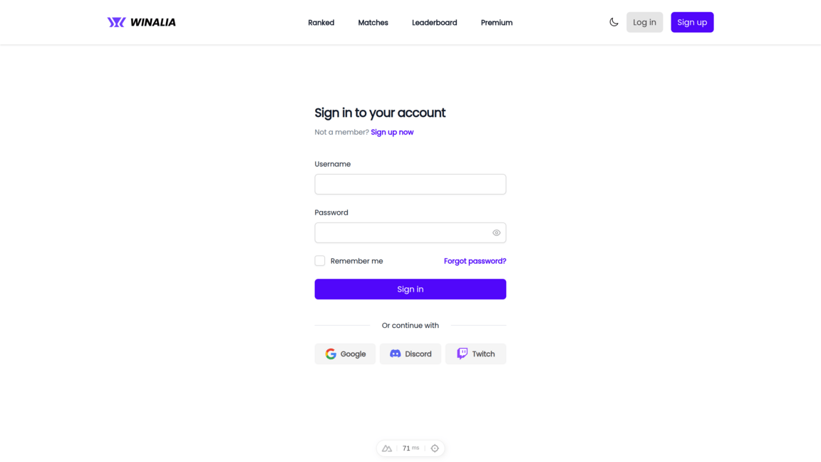 Page de connexion